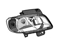 Headlight right with indicator H7 + H1 087581 Valeo