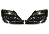 Set headlights DRL-Look suitable for Ford Fiesta VI 2002-2008 - Black - incl. Motor