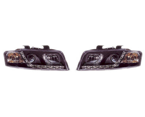 Set headlights suitable for incl. DRL Audi A4 8E/B6 2001-2004 - Black