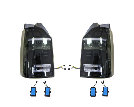 Set LED Taillights suitable for Volkswagen Transporter T6 2015-2020 (with tailgate) - Black - in DL VWR28LJD AutoStyle