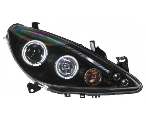 Set headlights suitable for Peugeot 307 2001-2005 - Black - incl. Angel-Eyes, Image 2