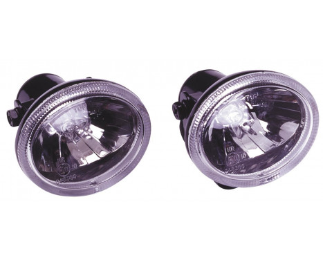 Set universal fog lights oval 75x65mm Clear with ECE-R19 E11 E-mark