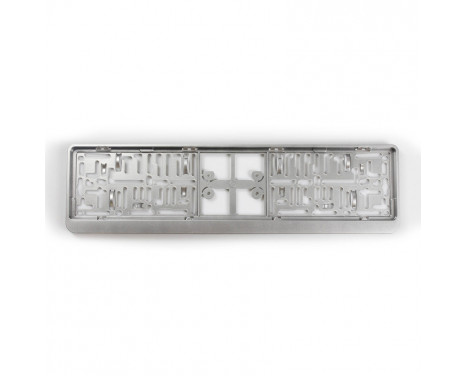 Kunststof kentekenplaathouder 'Click' 52x11cm Zilver Kunststof kentekenplaathouder 'Click' 52x11cm Zilver
