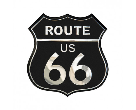 Aluminium Embleem/Logo - ROUTE 66 - Black - 8x8cm Aluminium Embleem/Logo - ROUTE 66 - Black - 8x8cm