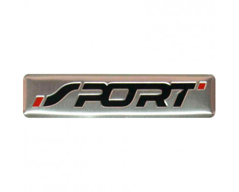 Aluminium Embleem/Logo - SPORT - Black & Red - 7x1,7cm Aluminium Embleem/Logo - SPORT - Black & Red - 7x1,7cm