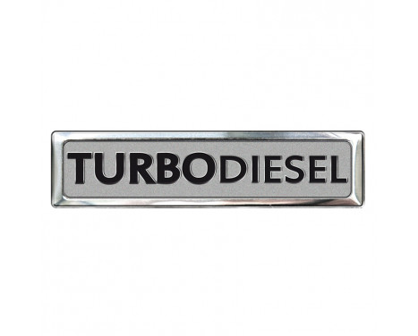Aluminium Embleem/Logo - TURBO DIESEL - 7x1,7cm Aluminium Embleem/Logo - TURBO DIESEL - 7x1,7cm
