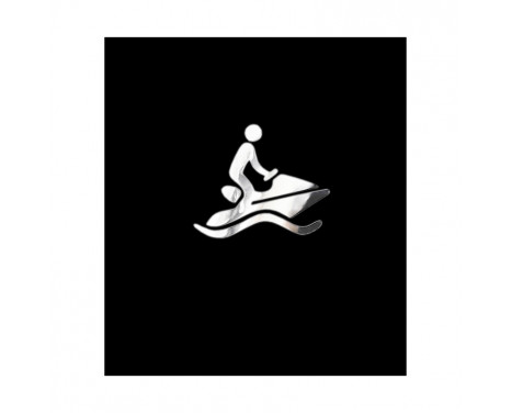 Nikkel Sticker 'Water scooter' - 60x55mm Nikkel Sticker 'Water scooter' - 60x55mm