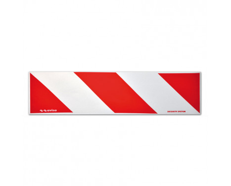 Reflecterende Strepen / Stickers - 14x50cm - Rood/Wit - Set à 2 stuks Reflecterende Strepen / Stickers - 14x50cm - Rood/Wit - Set à 2 stuks