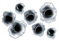 Sticker 9 BulletHoles - zwart/metaal - 10x17cm