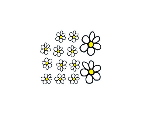 Sticker Flowers - wit/geel - 13.5x15.5cm Sticker Flowers - wit/geel - 13.5x15.5cm