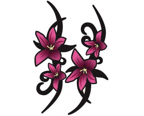 Stickerset Pink Tribal Flowers - 2x 23x9cm Stickerset Pink Tribal Flowers - 2x 23x9cm