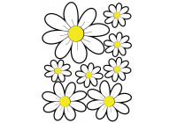 Stickervel Flowers - wit - 24,5x32,5cm