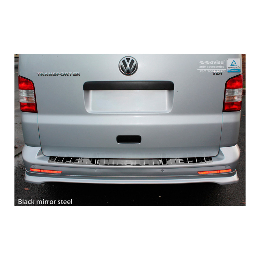 Zwart-Chroom RVS Bumper beschermer passend voor VW Transporter T5 2003-2015  (alle) & T6 2015- (m voor o.a. VOLKSWAGEN