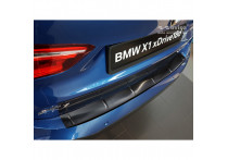 Zwart RVS Achterbumperprotector passend voor BMW X1 II F48 M-Pakket 2015- 'Ribs'
