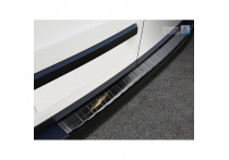 Zwart RVS Bumper beschermer passend voor Volkswagen Crafter TGE 2017- 'Ribs'