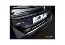 Zwart RVS Bumper beschermer passend voor Peugeot 508 II SW 2019- 'Ribs'