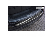 Zwart RVS Bumper beschermer passend voor Seat Alhambra & Volkswagen Sharan II 2010- 'Ribs'