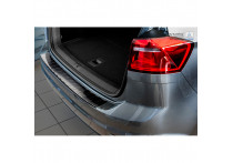 Zwart RVS Bumper beschermer passend voor Volkswagen Golf VII Sportsvan 2014- 'Ribs'