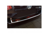 RVS Bumper beschermer passend voor 'Deluxe' Volkswagen Passat 3G Variant 2014- Chroom/Rood-Zwart