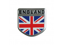 Aluminium Embleem/Logo - ENGLAND with flag - 5,6x5,6cm