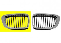 GRILL RECHTS COUPE tot 3/'03 (lamellen ZWART, lijst chroom)