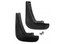 Spatlappenset (mudflaps) voorzijde passend voor FIAT 500, 2011 tot 2016 2pcs. Polyurethaan 