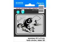 AutoTattoo Sticker Fisherman 3D Chrome - 8,3 x 6 cm