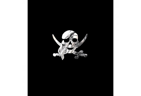 Nikkel Sticker 'Pirate Skull' - 66x55mm