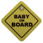 Sticker/Bordje Baby On Board - geel - 16x16cm, voorbeeld 2