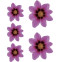 Sticker Flower Garden - roze - 2x 16x15cm + 3x 8,5x8cm