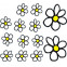 Sticker Flowers - wit/geel - 13.5x15.5cm