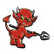 Sticker Funny Devil - 11x10.5cm, voorbeeld 2