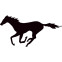 Sticker Galloping Horse - zwart - 22x10.5cm, voorbeeld 2