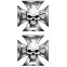 Stickerset Skull+BlackEyes in IronCross - 2x 8x8cm