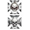 Stickerset Skull in IronCross - 2x 8x8cm