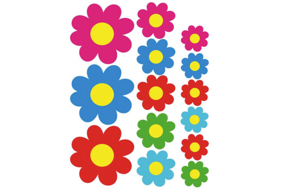 Stickervel Coloured Flowers - 24,5x32x5cm