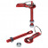 Jeu de crochets / goupilles universels pour capot moteur - aluminium rouge