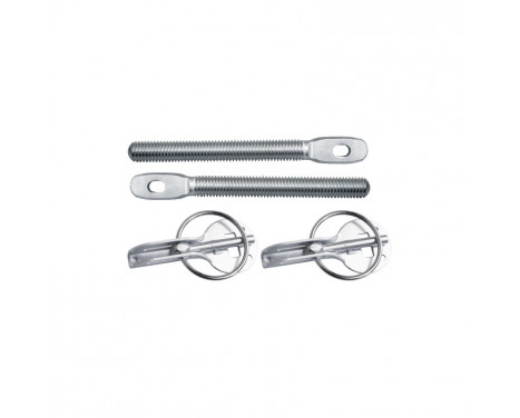 Simoni Racing Set - Crochets et broches universelles pour capot moteur - Acier inoxydable - Détache rapide - Type 2