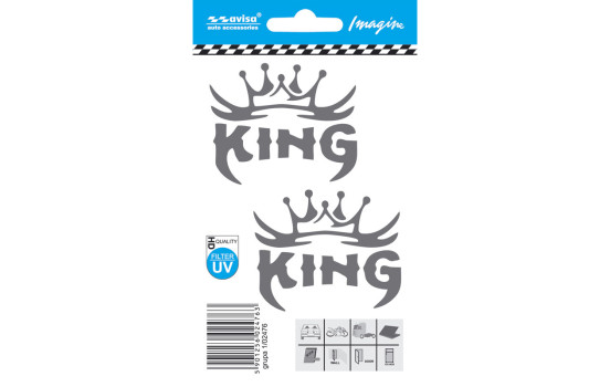 Autocollant de tatouage de voiture KING 2 pcs - 6x4.9cm