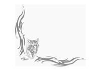 Autocollant de tatouage de voiture loup - 46x55cm - 2pcs côté gauche et côté droit