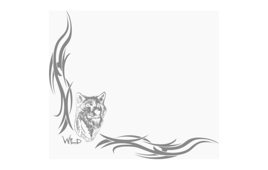 Autocollant de tatouage de voiture loup - 46x55cm - 2pcs côté gauche et côté droit