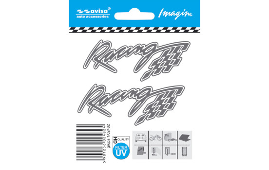 Autocollant de tatouage de voiture Racing 2pcs - 8.2x3.3cm