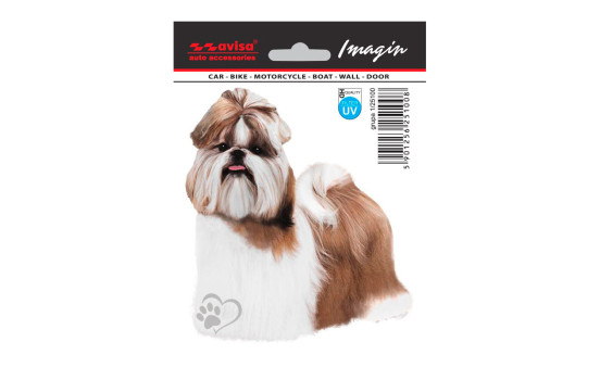 Autocollant de tatouage de voiture Shih tzu - 11x12cm