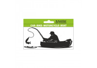 Autocollant de tatouage Fisher en bateau - 14x6,5cm