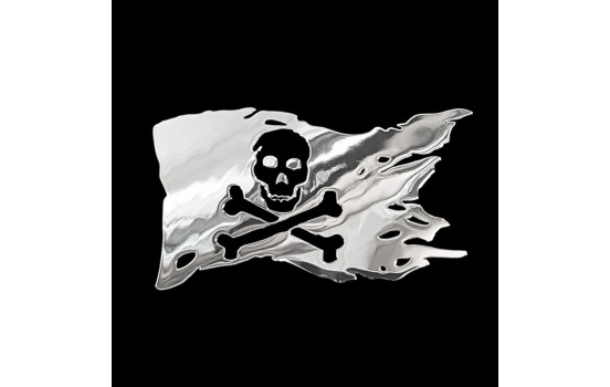 Autocollant Nickel 'Drapeau Pirate' - 40.6x70mm