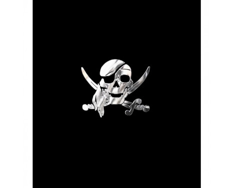 Autocollant Nickel 'Pirate Skull' - 66x55mm