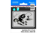 AutoTattoo Sticker Fisherman 3D Chrome - 8,3 x 6 cm