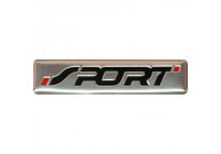 Emblème/Logo en Aluminium - SPORT - Noir & Rouge - 7x1,7cm