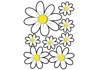 Feuille d'autocollants Fleurs - blanc - 24.5x32.5cm