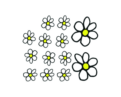 Sticker Fleurs blanches / jaunes - 13.5x15.5cm, Image 2